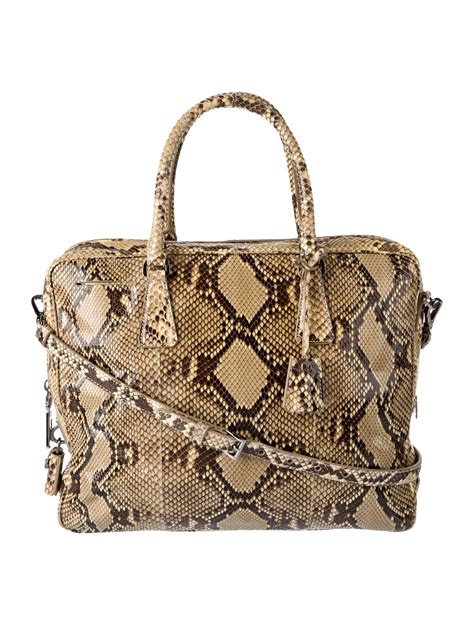 prada pitone|PRADA Python Top Handle Frame Bag Naturale .